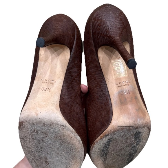 GUCCI Platform Heels Sz 6.5US/35.5italy RARE,Sofia Brown Diamante Pumps Luxury - Picture 2 of 8